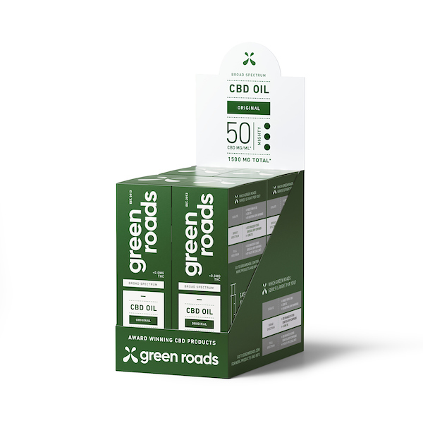 Green Roads Broad Spectrum CBD Oil Tincture Box-of-4 (Choose Strength & Flavor)