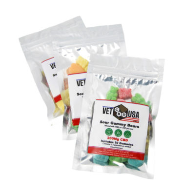 VET CBD USA Sour Gummy Bears (Bag of 20)